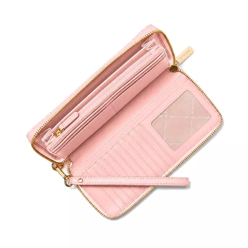 MICHAEL KORS Jet Set Travel Saffiano Leather Flat Multifunction Pouch Powder Blush (35S6GTVE9LPOW)