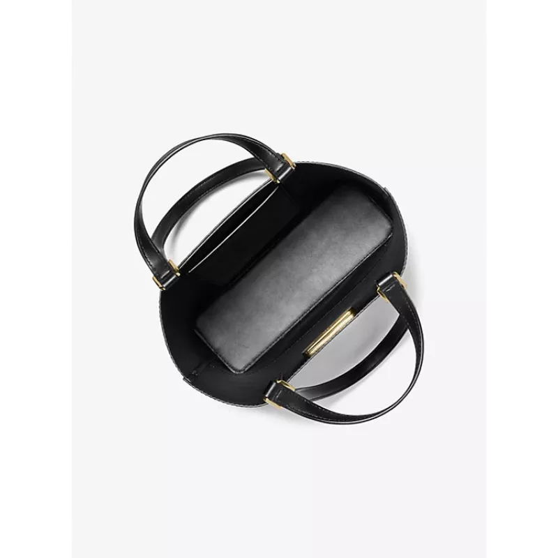 Michael Kors Jet Set Travel Saffiano Leather Shoulder Bag Black 35S4GX9T1BBLA