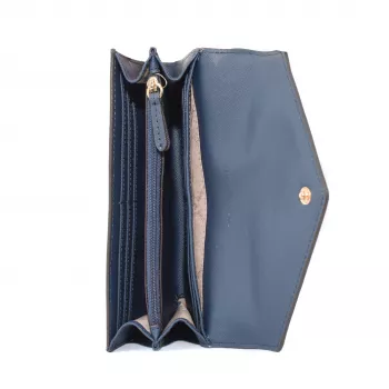 Michael Kors Jet Set Travel Saffiano Leather Wristlet Wallet Navy su aukso spalvos detalėmis
