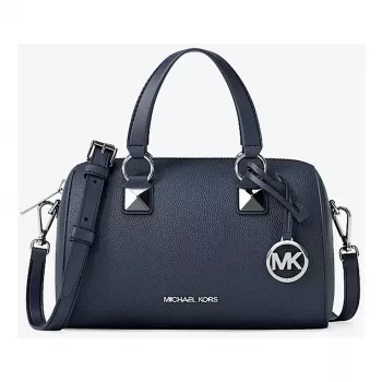 Michael Kors Jet Set Travel moteriškas kryžminis krepšys iš safiano odos, tamsiai mėlynas, 19x13x9 cm