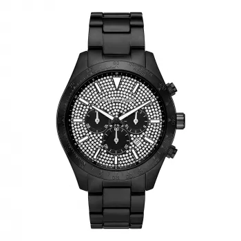 Michael Kors Lexington Vyriškas Kvarcinis Chronografo Laikrodis MK8899 46mm Mėlynas Ciferblatas Sidabrinis Nerūdijantis Plienas