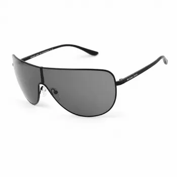 Michael Kors vyriški akiniai nuo saulės MK-1113-BLACK – stačiakampis acetatinis rėmelis su dūminiais pilkais lęšiais