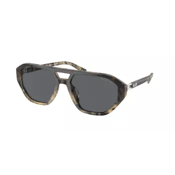 Michael Kors Vyriški Akiniai Nuo Saulės MK2219U394287 - Juodas Acetato Rėmelis, Pilki Polikarbonato Lęšiai, 57mm