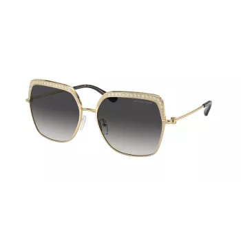 Michael Kors MK1141-10188G Moteriški Saulės Akiniai – Juodas Acetato Rėmelis, Pilki Gradientiniai Lęšiai, 57 mm