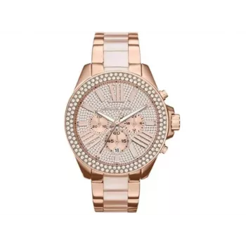 Michael Kors MK6096 Moteriškas Rožinio Aukso Spalvos Nerūdijančio Plieno Chronografinis Laikrodis 42mm