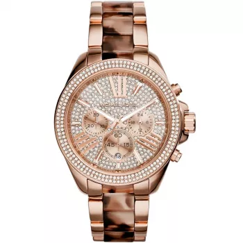 Michael Kors MK6159 Moteriškas Rožinio Aukso Spalvos Nerūdijančio Plieno Chronografinis Laikrodis 41,5 mm