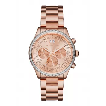 Michael Kors MK6204 Moteriškas Rožinio Aukso Spalvos Nerūdijančio Plieno Chronografinis Laikrodis 40mm