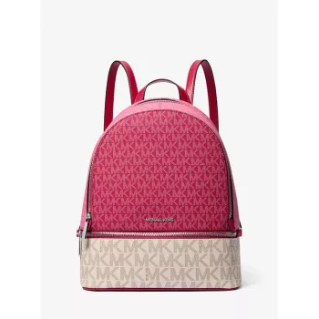 Michael Kors Rhea Backpack Dark Berry Saffiano Leather Women's 27x26x14 cm