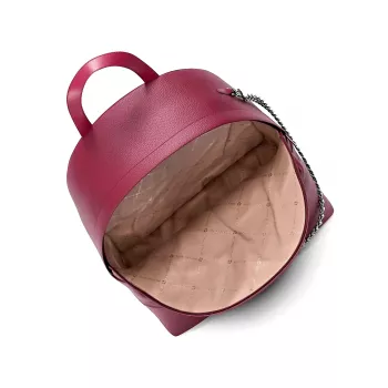 Michael Kors Rhea Medium Backpack Dark Berry Saffiano Leather Gold-Tone Hardware