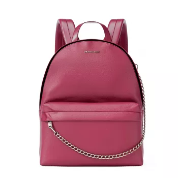 Michael Kors Rhea Medium Backpack Dark Berry Saffiano Leather Gold-Tone Hardware
