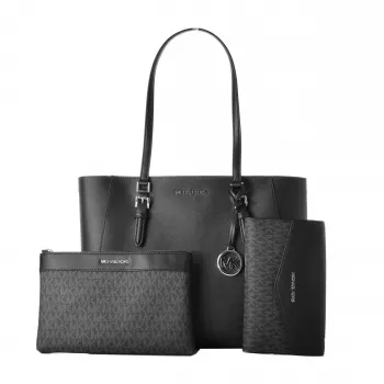 Michael Kors Sullivan moteriškas tote krepšys - Saffiano oda, juodas, 34x27x11 cm