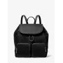Michael Kors Unisex Backpack 30S4SRKB7CBLA – juoda grūdėtos odos kuprinė su užtrauktuku, 34x35x14 cm