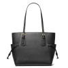MICHAEL KORS Voyager moteriškas juodos spalvos Crossgrain odos tote krepšys 31x28x15 cm