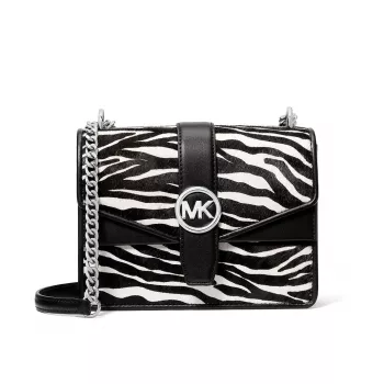 Michael Kors Moteriškas Crossbody krepšys 35S5SGRC1HBLA – juoda Saffiano oda su aukso spalvos detalėmis (20x16x6 cm)