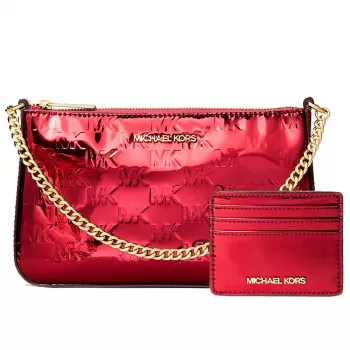 MICHAEL KORS Moteriškas Krepšių Rinkinys 35F5GGZD6OCHE - Signature dengtos drobės crossbody krepšys su derančia pinigine (24x15x8 cm)