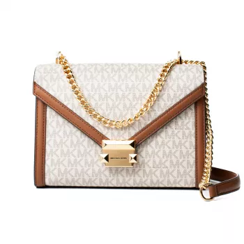 MICHAEL KORS Gwen Crossbody Rankinė 35S5GWHL8BVAN Vanilla, 24x18x8 cm