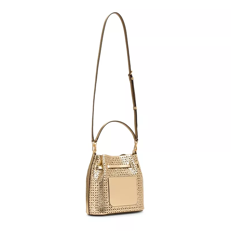 MICHAEL KORS Women's Jet Set Travel Crossbody Bag 35S6G2ZC1KPAL – Signature Canvas, Gold-Tone Hardware