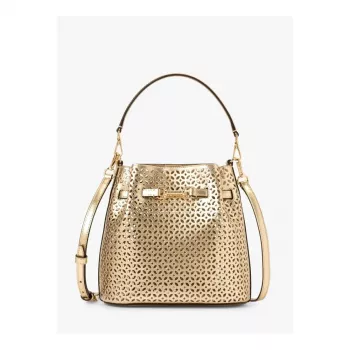 MICHAEL KORS Women's Jet Set Travel Crossbody Bag 35S6G2ZC1KPAL – Signature Canvas, Gold-Tone Hardware
