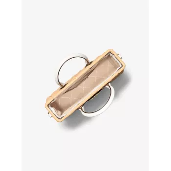 Michael Kors Moterų „Jet Set Travel“ kryžminio krepšio krepšys 35T4G7ZC5WOPT – Signature Canvas, aukso spalvos detalės
