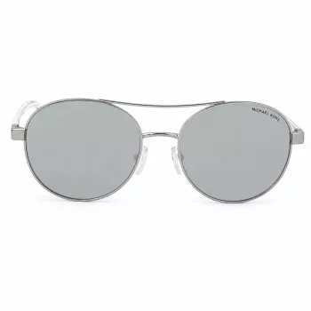 Michael Kors MK-1159 moteriški pilotiniai akiniai nuo saulės - juodas acetato rėmelis, pilki gradientiniai lęšiai