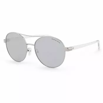 Michael Kors MK-1159 moteriški pilotiniai akiniai nuo saulės - juodas acetato rėmelis, pilki gradientiniai lęšiai