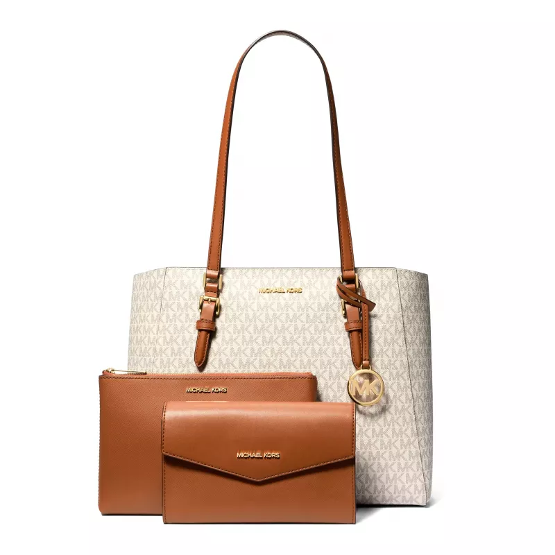 Michael Kors moteriškas Saffiano odos krepšys su rankine – Vanilla (modelis 35F3GCFT9TVAN)