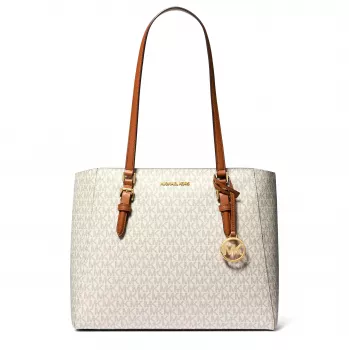 Michael Kors moteriškas Saffiano odos krepšys su rankine – Vanilla (modelis 35F3GCFT9TVAN)
