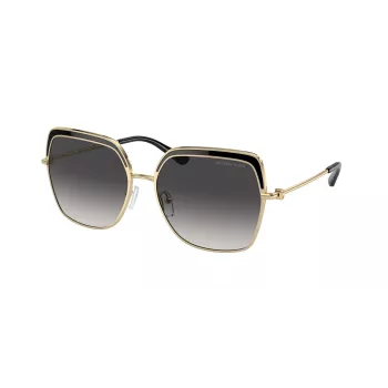 Moteriški Michael Kors akiniai nuo saulės MK1141-10148G rožinio aukso drugelio formos rėmeliu, pilkais gradientiniais stiklais 57mm