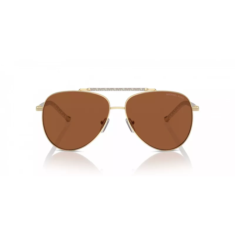 Moteriški Michael Kors akiniai nuo saulės MK1146-101473 tamsaus vėžlio kiauto spalvos acetato rėmeliu, rudais gradientiniais lęšiais 53/13/140 mm