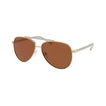 Moteriški Michael Kors akiniai nuo saulės MK1146-101473 tamsaus vėžlio kiauto spalvos acetato rėmeliu, rudais gradientiniais lęšiais 53/13/140 mm