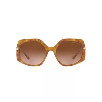 Michael Kors moteriški akiniai nuo saulės MK217739153B5 tamsaus vėžlio kiauto rėmeliu, rudais gradientiniais lęšiais 56mm