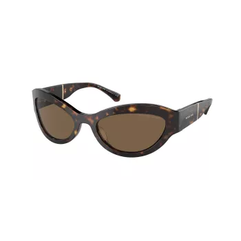 Michael Kors Moteriški Akiniai nuo Saulės MK2198-300673 Tamsaus Vėžlio Kiauto Spalvos Acetato Rėmelis, Rudi Gradientiniai Stiklai 59mm