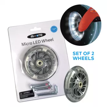 Micro Maxi Scooter Ratukai su LED Šviesomis – 120mm PU Ratukai, ABEC 9 Guoliai, Daugiaspalviai, 2 vnt. Rinkinys