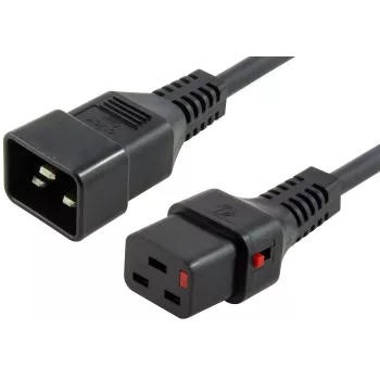 MICROCONNECT Locking Power Cord C20 į C19, 2,5 m, 16 A, juoda