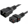 MICROCONNECT Locking Power Cord C20 į C19, 2,5 m, 16 A, juoda