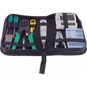 MicroConnect tinklo kabelių testerio rinkinys Set 10 (CAB-TEST5) su RJ45, RJ11/RJ12, BNC, USB testeriais ir 8 ID nuotoliniais moduliais