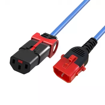 MICROCONNECT maitinimo laidas C13 IEC Lock+ - C14 1,5 m juodas