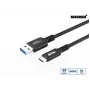 MICROCONNECT Premium USB-C į USB-A laidas (1 m, pinta nailono pynė, 5 Gbps, juoda)