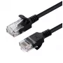 MICROCONNECT U/UTP CAT6 0.3m juodas plonas Ethernet pataisos kabelis