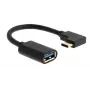 MICROCONNECT USB-C kampinis vyriškas į USB 3.0 Type-A laidas, 0,5 m, juodas