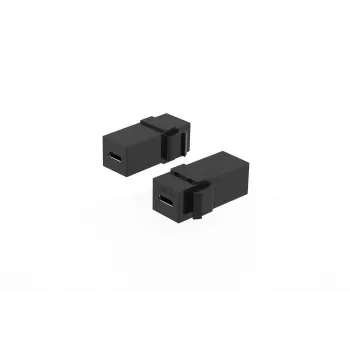 MICROCONNECT USB-C moteriška į moterišką Keystone adapteris, USB 3.2 Gen 2, 10Gbps, 100W PD, DisplayPort Alt Mode, juodas