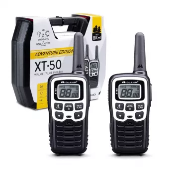Midland XT50 Adventure Dvipusis Radijas 24 Kan. 446.00625 - 446.09375 MHz Juoda, Pilka