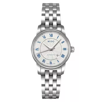 MIDO Baroncelli III moteriškas automatinis laikrodis 29mm nerūdijantis plienas sidabrinis ciferblatas M76004211