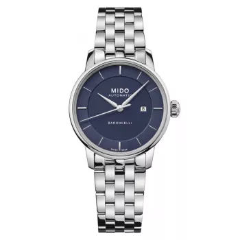 MIDO Baroncelli III Moteriškas Automatinis Laikrodis 30mm Mėlynas Ciferblatas Nerūdijantis Plienas M037207110410