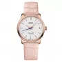 MIDO Baroncelli III Lady automatinis laikrodis 33mm rausvo aukso PVD nerūdijantis plienas sidabrinis ciferblatas ruda odinė apyrankė M027207360100
