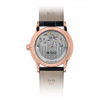 MIDO Baroncelli Signature Lady Automatinis laikrodis 33mm Rožinis auksas PVD Nerūdijantis plienas Ruda oda