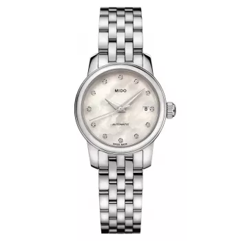 MIDO Memento Mori Limited Edition Moteriškas Automatinis Laikrodis 25mm Nerūdijantis Plienas Baltas Perlamutro Ciferblatas