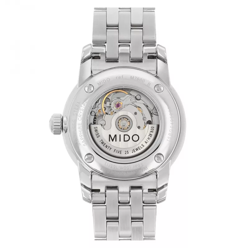 MIDO moteriškas automatinis laikrodis M76004261 29mm nerūdijantis plienas sidabrinis ciferblatas