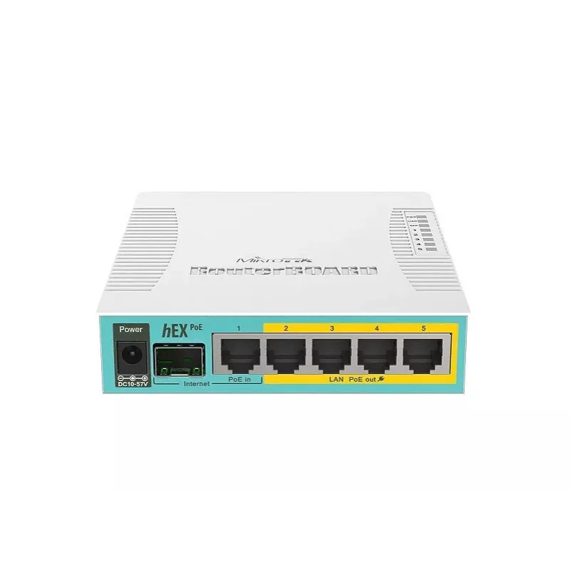 MikroTik hEX PoE Gigabit Ethernet maršrutizatorius baltas