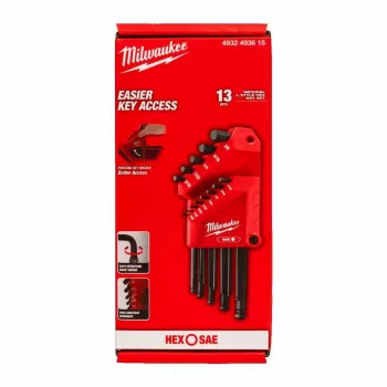 Milwaukee Allen Wrench Imperial Set 13vnt. Hex Raktų Rinkinys su Juodos Oksido Danga